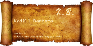 Král Barbara névjegykártya