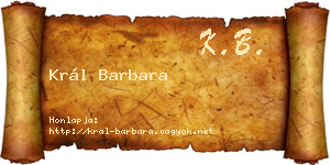 Král Barbara névjegykártya