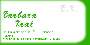 barbara kral business card